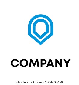 Pin vector icon. Location pin logo sign template