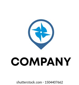 Pin vector icon. Location pin logo sign template
