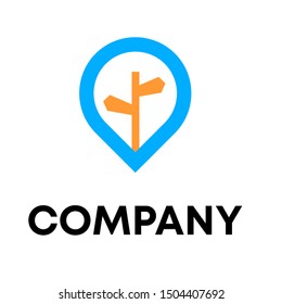 Pin vector icon. Location pin logo sign template