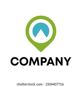 Pin vector icon. Location pin logo sign template