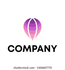 Pin vector icon. Location pin logo sign template