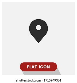 Pin vector icon. Location symbol. Simple and modern flat vector illustration for web site or mobile app.