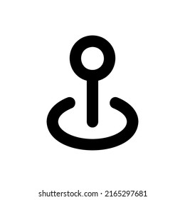 Pin vector icon. Map or banner pin symbol isolated on white background. Vector EPS 10