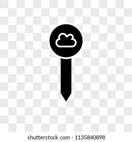 Pin vector icon on transparent background, Pin icon