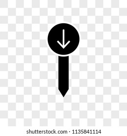 Pin vector icon on transparent background, Pin icon