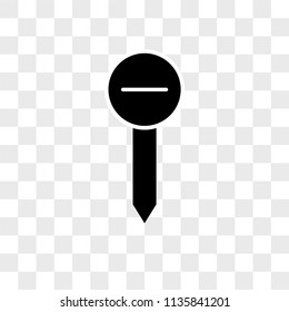 Pin vector icon on transparent background, Pin icon