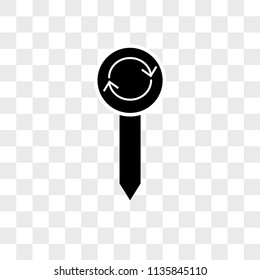 Pin vector icon on transparent background, Pin icon