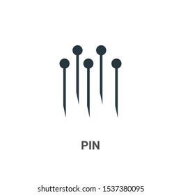 Pin vector icon on white background. Flat vector pin icon symbol sign from modern sew collection for mobile concept and web apps design.