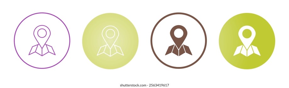 Pin Vector Icon on White Background
