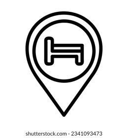 Pin Vector Icon, Outline style, isolated on white Background.