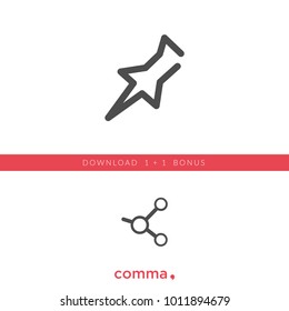 Pin vector icon and share vector icon, download and get bonus symbol.