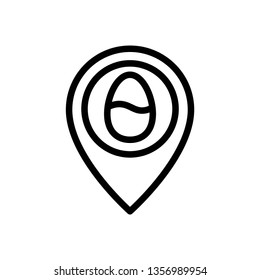 Pin vector illustration, Easter line design icon