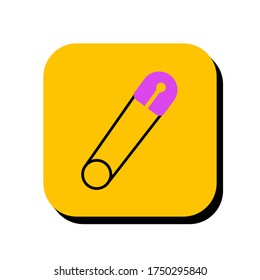 pin vector illustration icon. pin icon in two-dimensional shape. The concept of newborn and baby by using a pin modern icon. pin flat icon.