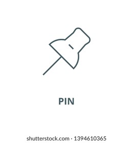 Pin vector line icon, linear concept, outline sign, symbol