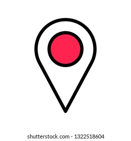 Pin vector, Social media filled style editable stroke icon