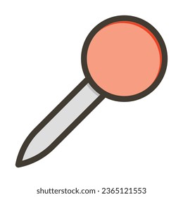 Pin Vector Thick Line Filled Colors Icon For Personal And Commercial Use.
