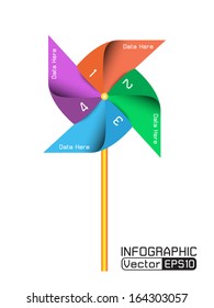Pin wheel infographic for happy business. presentation, infographics, website : Vector in EPS 10 format. svg