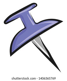 It is a pin which is used in tagging the note of information for someone in a news board, usually cork message board., vector, color drawing or illustration. 