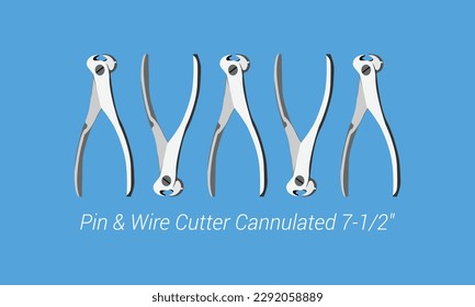 Pin and Wire Cutter Cannulated - Medical Tools Veterinary Orthopedic Kit contains all necessary standard tools, need for orthopedic surgery