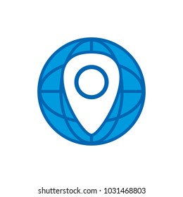 Pin World Logo Icon Design