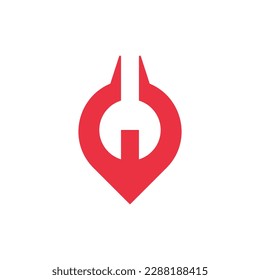 Pin wrench engine modern creative logo