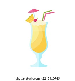 Pina Colada cocktail drink vector design.