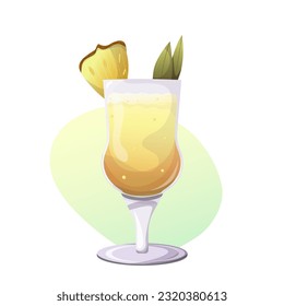 pina colada cocktail. suitable for advertising, menus, printing. vector