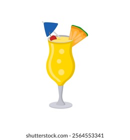 Pina Colada, Cocktails Vector illustration, Isolated