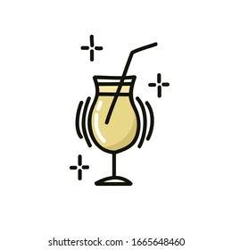 Pina Colada Doodle Symbol, Vektorillustration