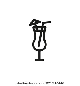 Pina Colada glass icon vector on white background