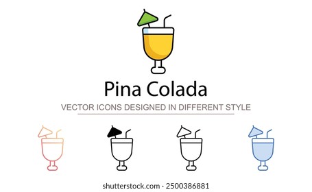 Pina Colada icon design with white background stock illustration