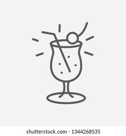 Pina colada icon line symbol. Isolated vector illustration of  icon sign concept for your web site mobile app logo UI design.