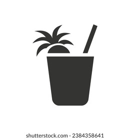 Pina Colada Icon on White Background - Simple Vector Illustration