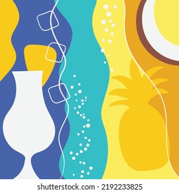 Pina Colada retro minimalist background