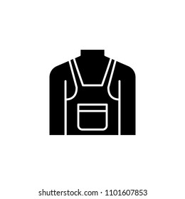 Pinafore black icon concept. Pinafore flat  vector symbol, sign, illustration.