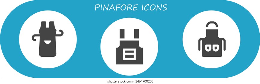 pinafore icon set. 3 filled pinafore icons.  Simple modern icons about  - Apron
