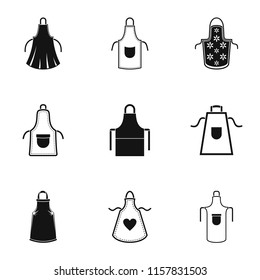 Pinafore icons set. Simple set of 9 pinafore vector icons for web isolated on white background