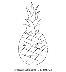 pinapple angry fruit kawaii icon image