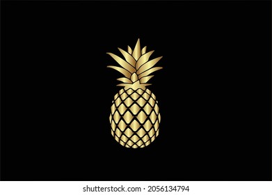 PINAPPLE  Basic and elegant minimal artistic design in initial based Icon logo-vector