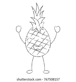 pinapple happy bliss fruit kawaii icon image 