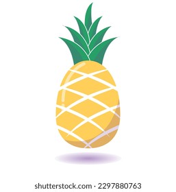 pinapple vector with shadow flat design