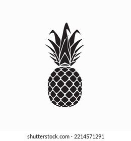 pinapple in white background . black and white pinapple