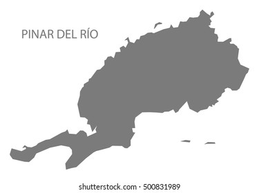 Pinar del Rio Cuba Map grey