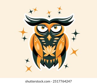 Pinata Cute Colorful Owl Illustration  