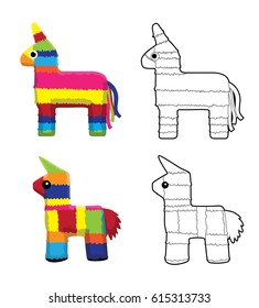 Pinata Horse Cartoon Vector Illustration