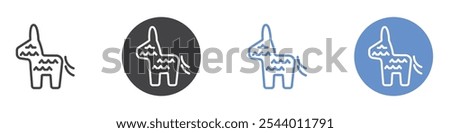 Pinata icon Flat set in black and white color