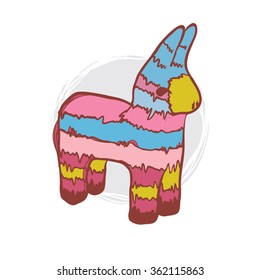 Pinata Mexico Hand-Drawn Illustration
