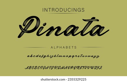 Pinata Vector Illustration Grunge Horror Typographie. Hand Made Brush Font.
