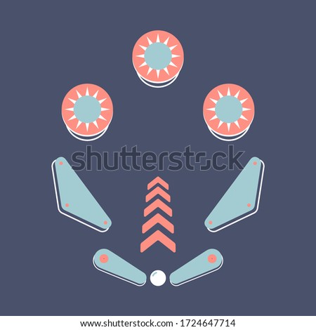 Pinbal Vector illustration. Vintage style.