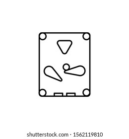 Pinball, arcade, game. On white background.
